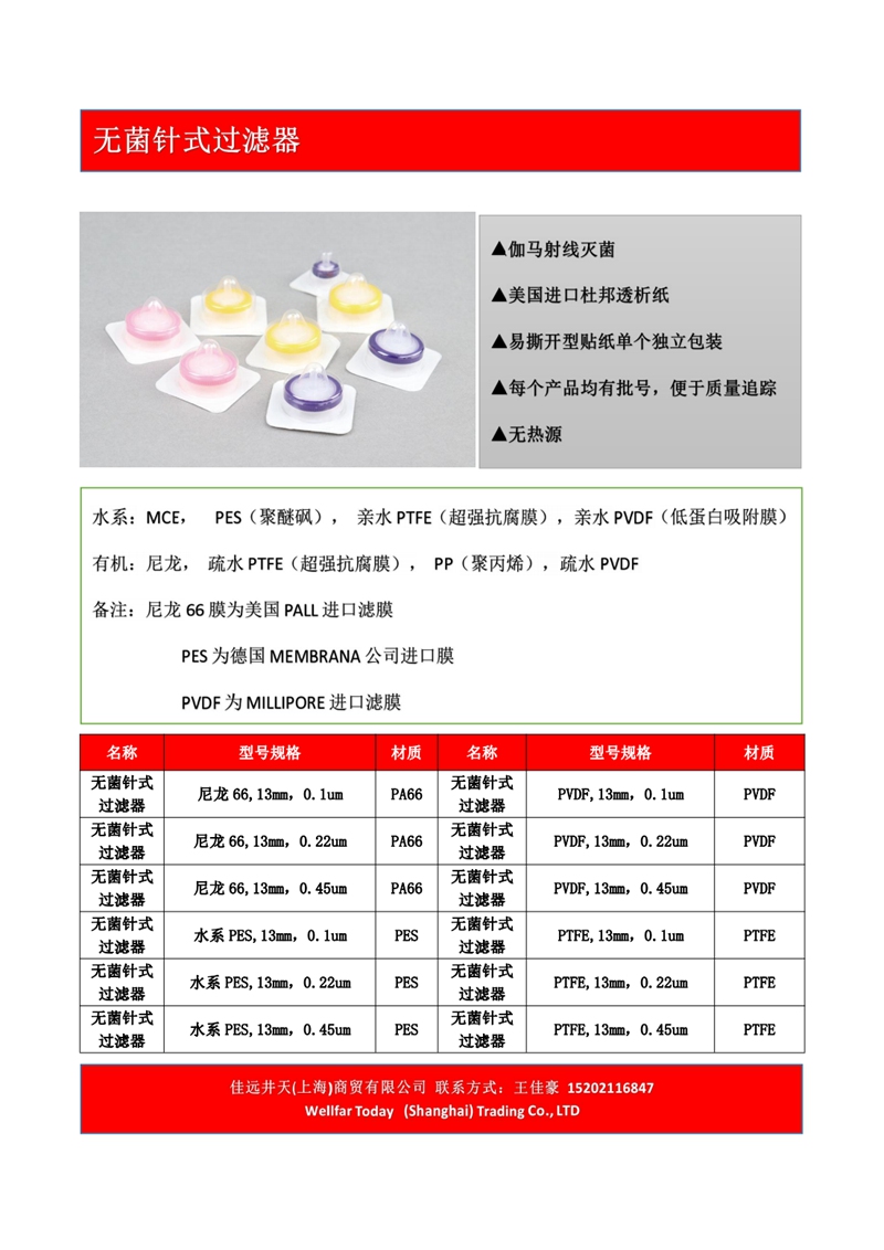 无菌针式过滤器